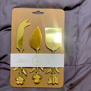 Thalia Gold Cheese Knife Set